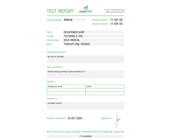TESTOMED E 250 (TESTOSTERONE ENANTHATE) INJECTABLE STEROID IN AMPOULES
